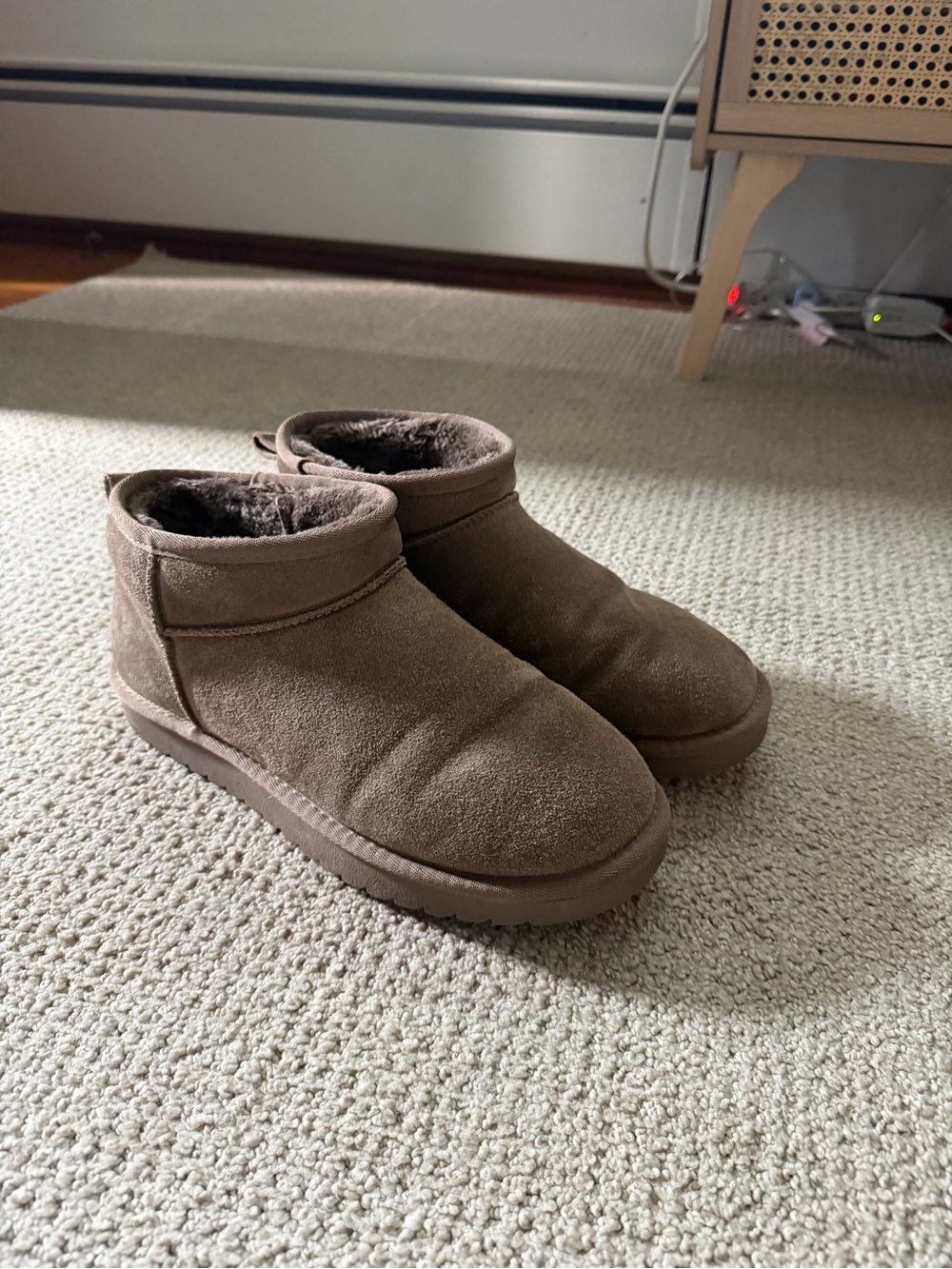 Cozy Women's Suede Ankle Booties in Brown